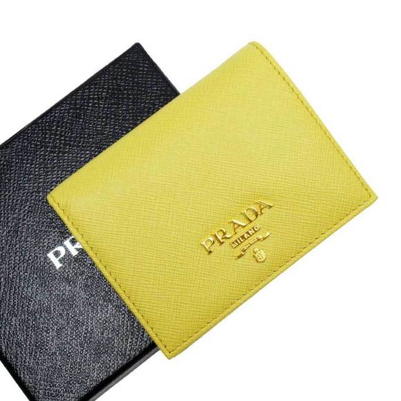 Prada Saffiano Yellow Leather Wallet - Picture 1 of 3